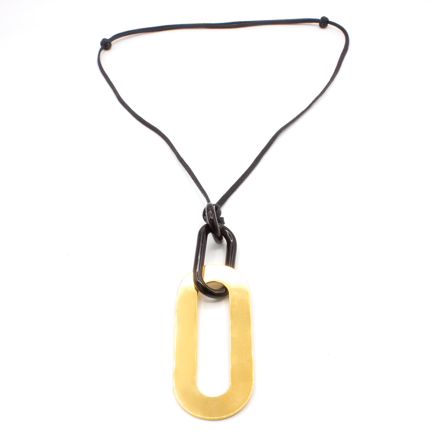 Hermès buffalo horn and gold plated metal necklace