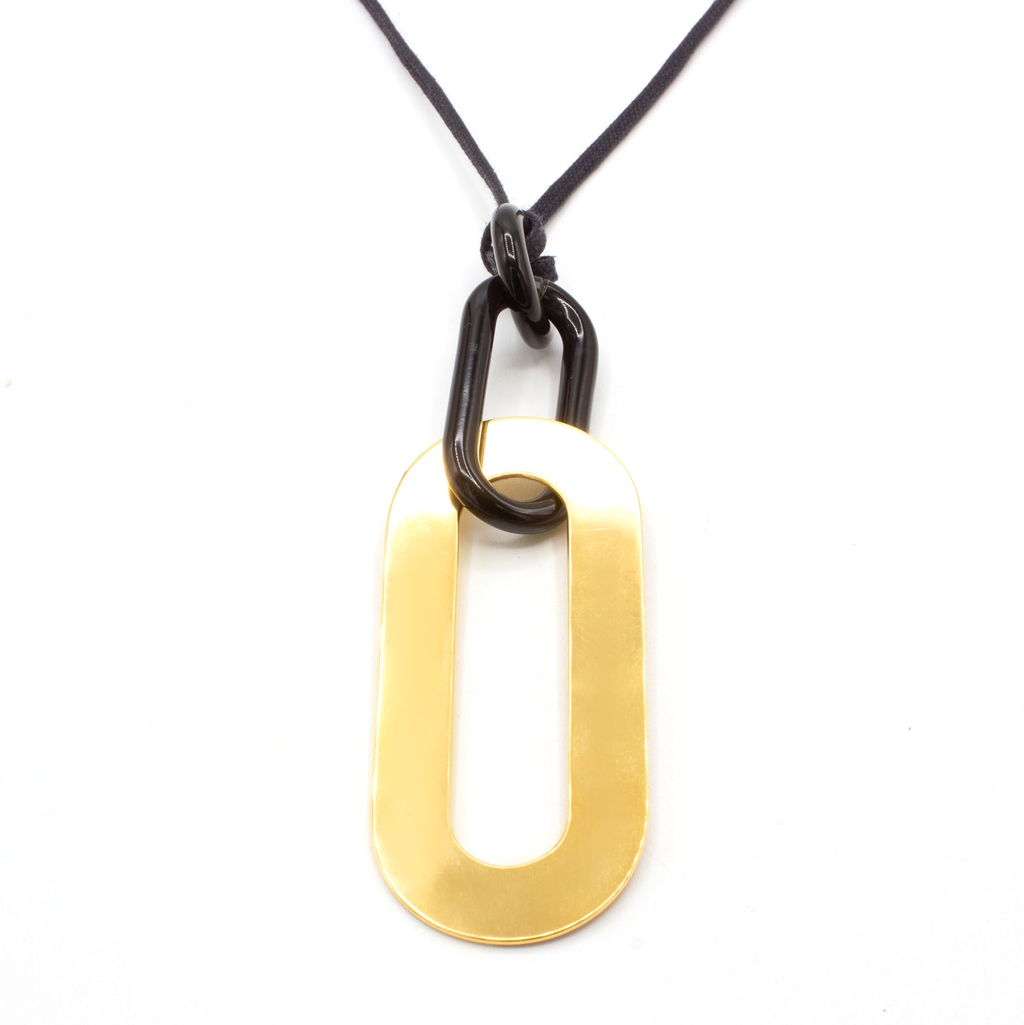 Hermès buffalo horn and gold plated metal necklace