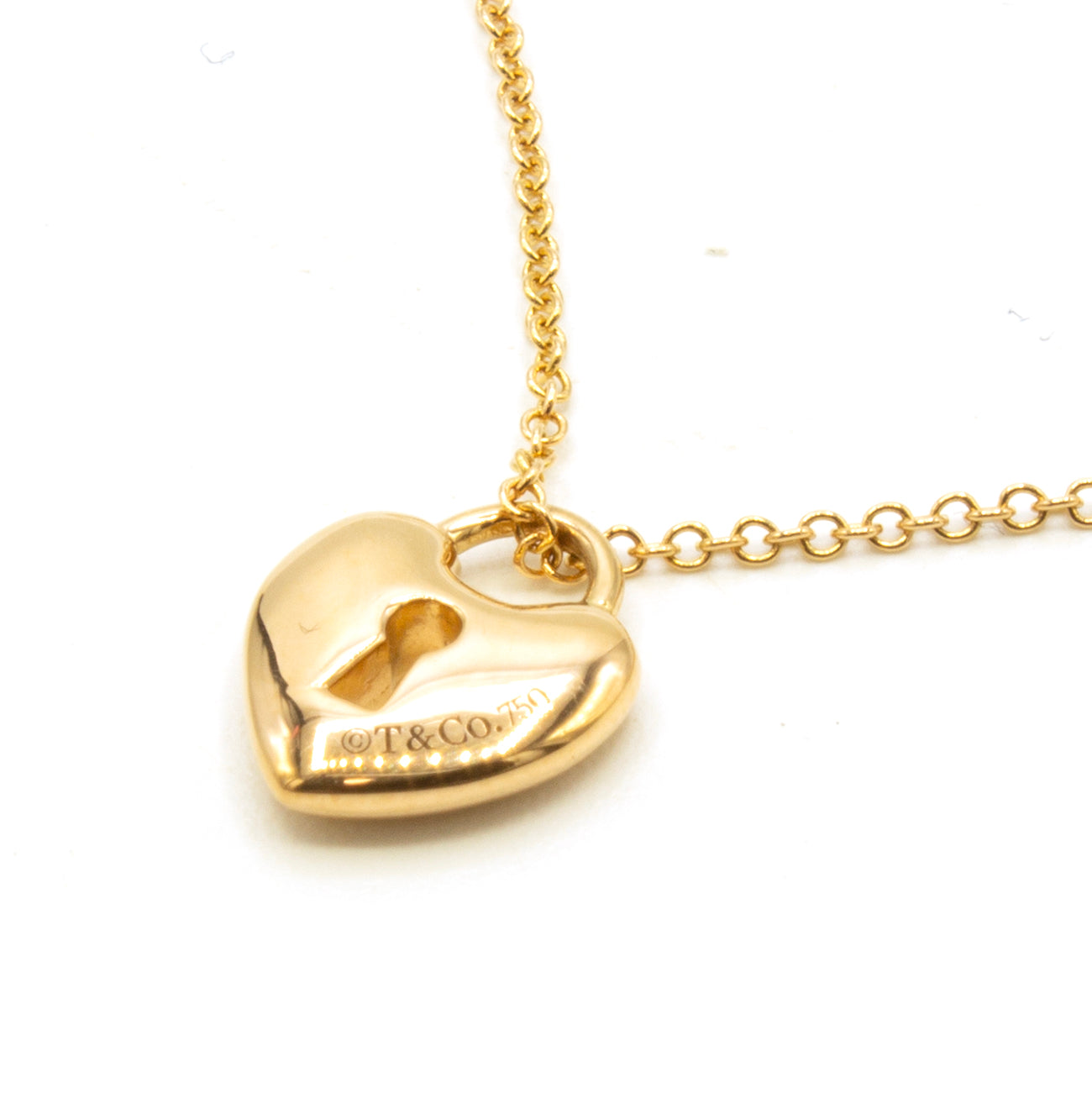 Tiffany & Co Keyhole Heart necklace 18k