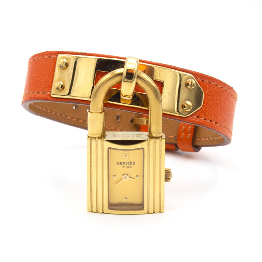 Hermès Kelly orange watch