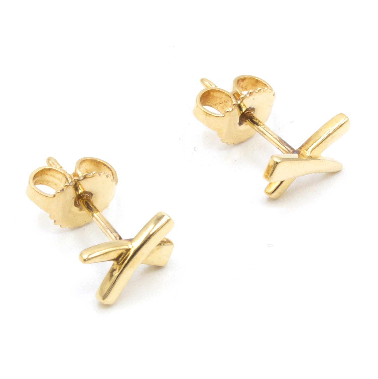 Tiffany & Co. Platinum and Diamond Paloma Picasso Paloma's X Stud Earrings  - Yoogi's Closet